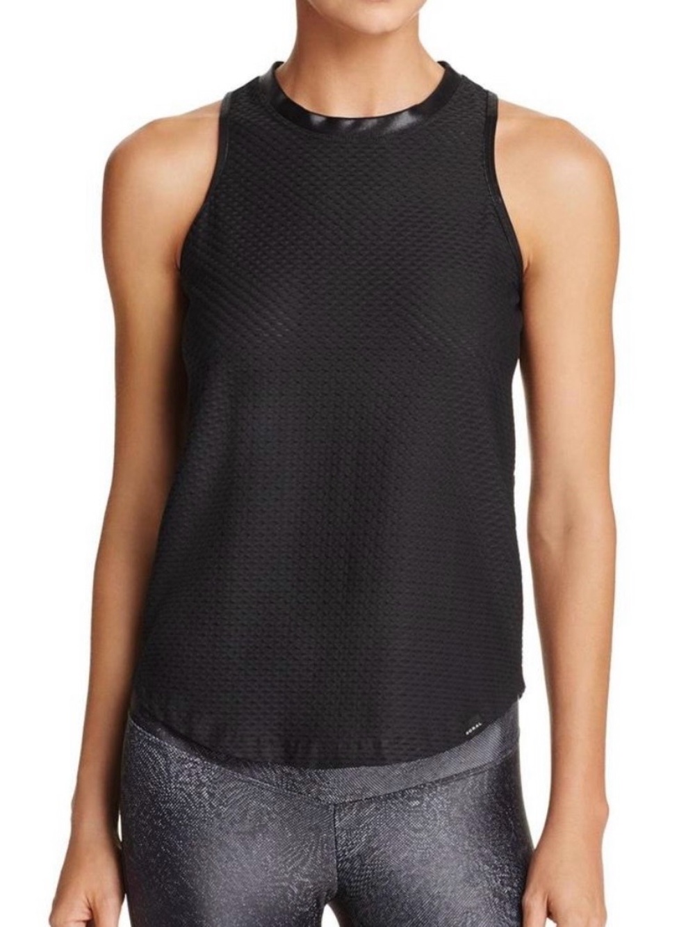 KORAL X RUMBLE Black Aerate Netz Mesh Tank Top Active Gym Athleisure Size Medium